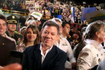President-elect Juan Manuel Santos arrives to his victory rally after ...