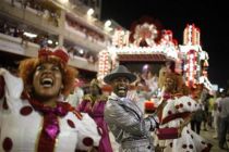 Dancers of Salgueiro samba school perform while parading during ...