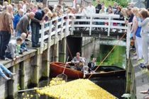 The rubber duck race raised funds for one missionary's work in Chile