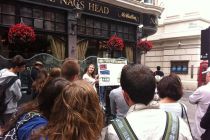 An OAC street evangelist in the London tourist hotspot of Covent ...