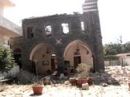 A destroyed church in Homs