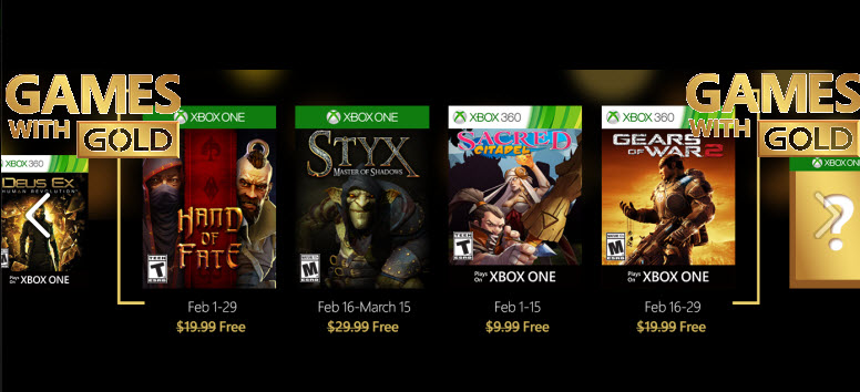 February Xbox Live Games with Gold: Styx: Master of Shadows, Gears of War 2