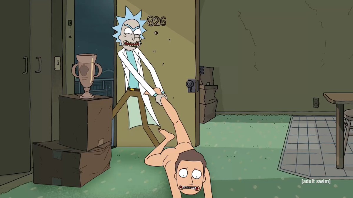 Naked rick and morty