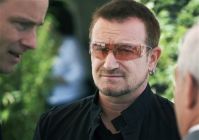 Rock band U2 lead singer and anti poverty campaigner Bono speaks with ...