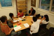 Participants at the interfaith summer school during a small group ...