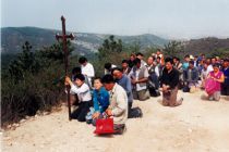 Pilgrims in China praying the Stations of the Cross